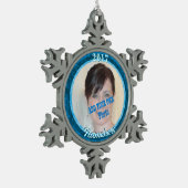 Gefrorene Schneeflocke-Bild-Verzierung! Addieren Schneeflocken Zinn-Ornament (Links)