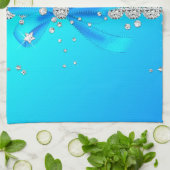 Gefrorene Schneeflocken Geschirrtuch (Gefaltet)