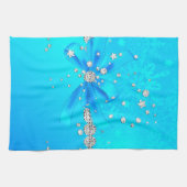 Gefrorene Schneeflocken Geschirrtuch (Horizontal)