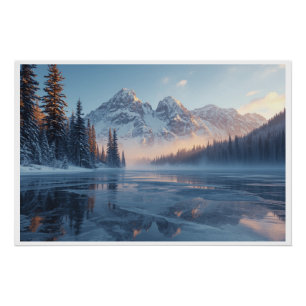 Gefrorene Serenität – Majestätische Winterlandscha Poster
