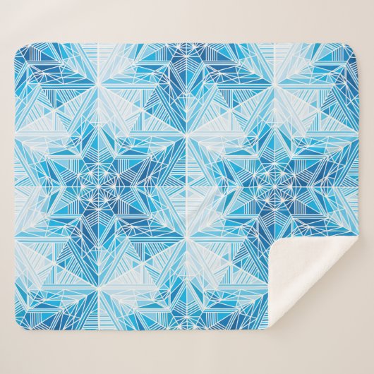 Gefrorene Sterne, Schneeflocken Nahtloses Muster. Sherpadecke (Vorderseite (Horizontal))