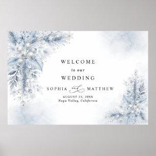 Gefrorene weiße Beeren Winterhochzeit  Poster