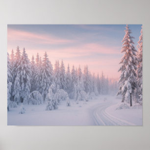 Gefrorene Winterkaskaden Poster