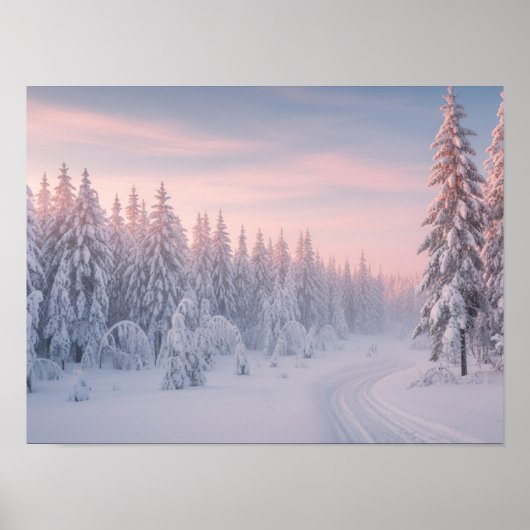 Gefrorene Winterkaskaden Poster (Vorne)