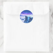 Gefrorener Berg Himmel Rund Aufkleber (Tasche)