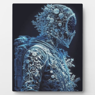 Gefrorener floraler Astronaut Fotoplatte