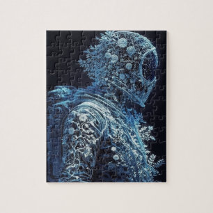 Gefrorener floraler Astronaut Puzzle