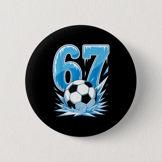 Gefrorener Fußball 67 Eissport Nummer Winterstil _ Button (Vorderseite)