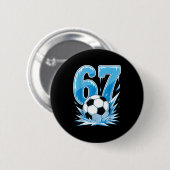 Gefrorener Fußball 67 Eissport Nummer Winterstil _ Button (Vorne & Hinten)