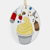 Gefrorener Jogurt mit Spitzen Keramik Ornament (Rechts)