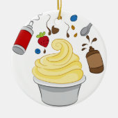 Gefrorener Jogurt mit Spitzen Keramik Ornament (Vorne)