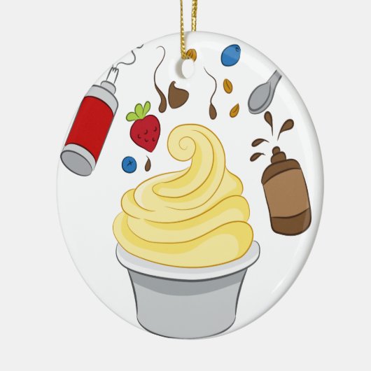 Gefrorener Jogurt mit Spitzen Keramik Ornament (Links)