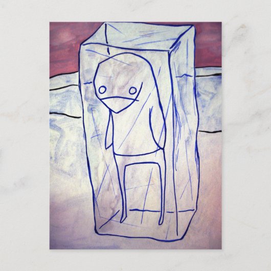 gefrorener Pinguin Postkarte (Vorderseite)