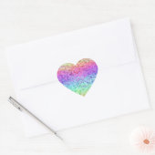 gefrorener Regenbogen : Herz-Aufkleber (Umschlag)