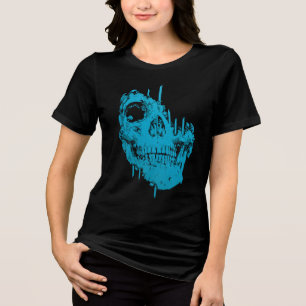 Gefrorener Schädel: Unheimlicher blauer Zerfall Tri-Blend Shirt