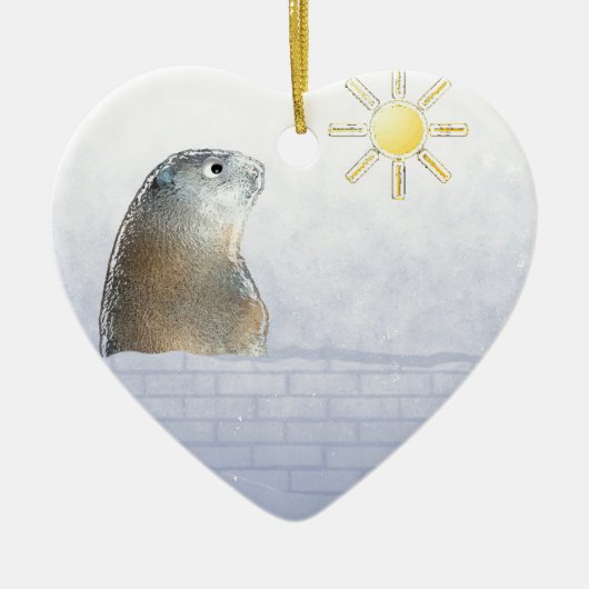 Gefrorenes Groundhog Keramikornament (Vorne)