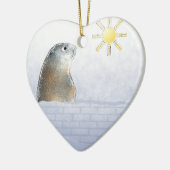 Gefrorenes Groundhog Keramikornament (Links)