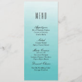 Gefrorenes See Ombre | Hochzeits-Abendessen-Menü Menükarte (Vorderseite)