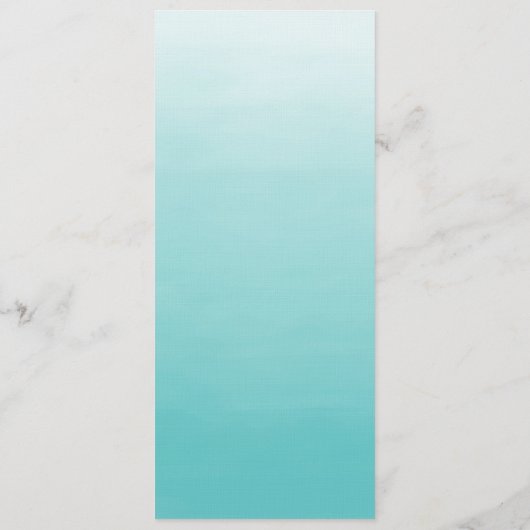 Gefrorenes See Ombre | Hochzeits-Abendessen-Menü Menükarte (Rückseite)