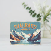 Gefrorenes Svalbard Retro Postkarte (Stehend Vorderseite)