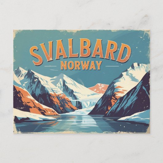 Gefrorenes Svalbard Retro Postkarte (Vorderseite)