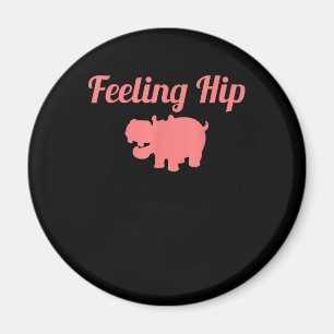 Gefühl Angesagt Hippopotamus Funny Hippo Kinderges Magnet