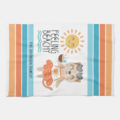 Gefühl Beachy Sun Waves Tropische Streifen Geschirrtuch (Horizontal)