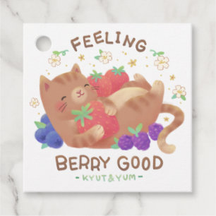Gefühl Berry Good: Niedliche Katze mit Berries Geschenkanhänger