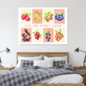 GEFÜHL BERRY GUTE, individuell anpassbare Erdbeere Leinwanddruck (Insitu (Schlafzimmer))