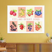 GEFÜHL BERRY GUTE, individuell anpassbare Erdbeere Leinwanddruck (Insitu (Wohnzimmer))