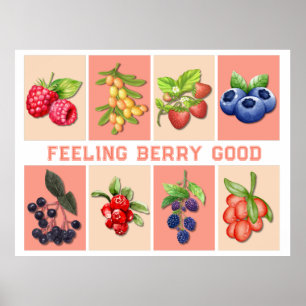 GEFÜHL BERRY GUTE, individuell anpassbare Erdbeere Poster