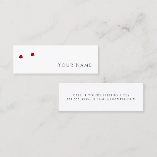 GEFÜHL BITEY Funny Vampire Personal Calling Card Telefonnummerkarte (Vorne/Hinten)