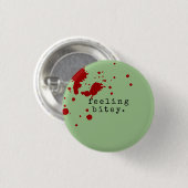 GEFÜHL BITEY Funny Zombie Green Button (Vorne & Hinten)