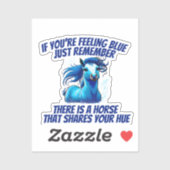 Gefühl Blau, Pferd Aufkleber (Blatt)