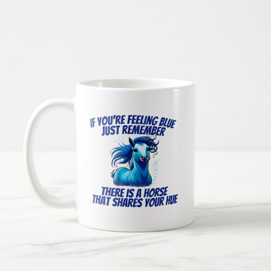 Gefühl Blau, Pferd Kaffeetasse (Links)