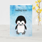 Gefühl Blue Miss You Sad Penguin Karte (Gelbe Blume)