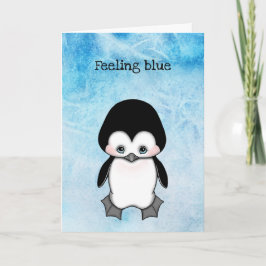Gefühl Blue Miss You Sad Penguin Karte