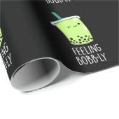 Gefühl Bobb-ly Funny Boba Tea Pun Dark BG Geschenkpapier (Rolleneckpunkt)