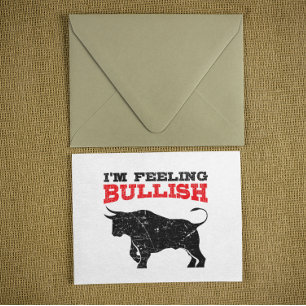 Gefühl Bullish Bull Trading Stock Trading Postkarte