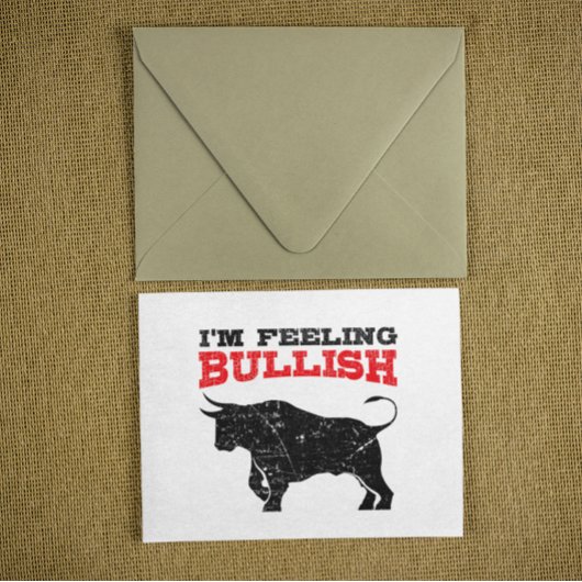 Gefühl Bullish Bull Trading Stock Trading Postkarte