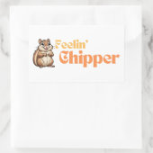 Gefühl Chipper Niedlich Funny Chipmunk Rechteckiger Aufkleber (Tasche)