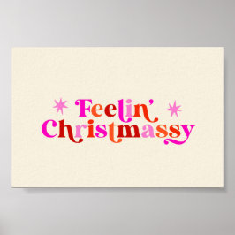 Gefühl Christmassage Rosa Weihnachtskunst drucken Poster