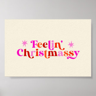 Gefühl Christmassage Rosa Weihnachtskunst drucken Poster