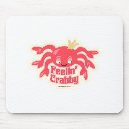 Gefühl Crabby Grumpy Crab Logo Cartoon Mousepad (Vorne)
