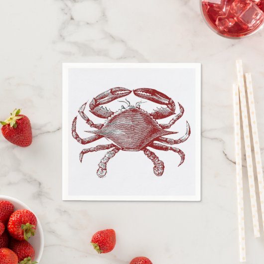 Gefühl Crabby Roter Stift Krebs Kunst Serviette (Beispiel)