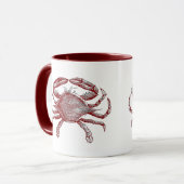 Gefühl Crabby Roter Stift Krebs Kunst Tasse (Vorderseite Links)