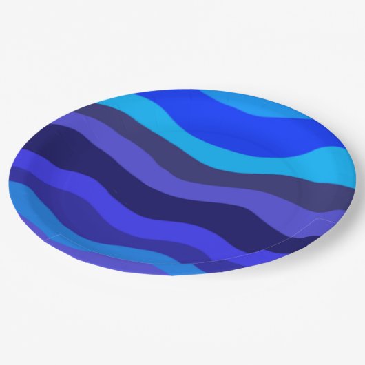 Gefühl der Papierplatte blau Pappteller (Schrägansicht)