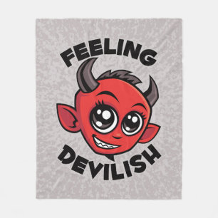 Gefühl Devilish Niedlich lächelnd Teufel Fleecedecke