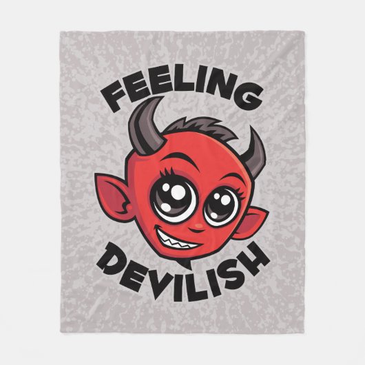 Gefühl Devilish Niedlich lächelnd Teufel Fleecedecke (Vorderseite)