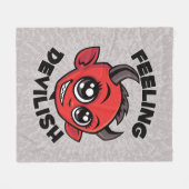 Gefühl Devilish Niedlich lächelnd Teufel Fleecedecke (Vorderseite (Horizontal))